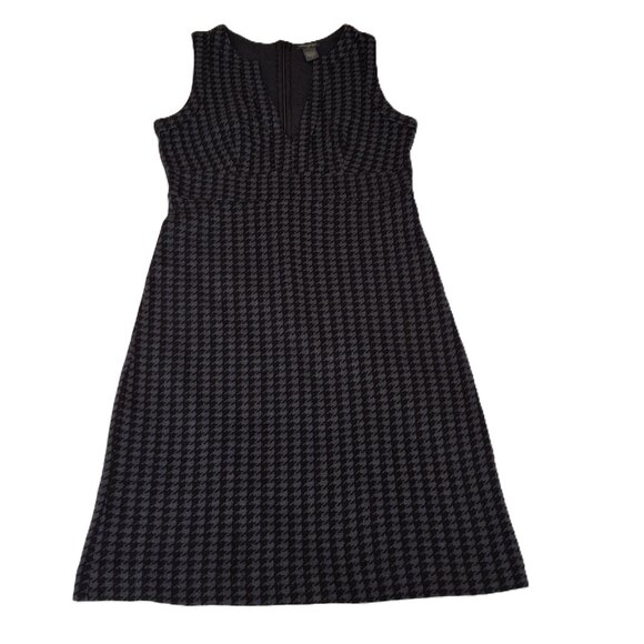 Banana Republic Sz 10 Houndstooth Soft Knit Sheath Bodycon Empire Dress - Picture 13 of 15